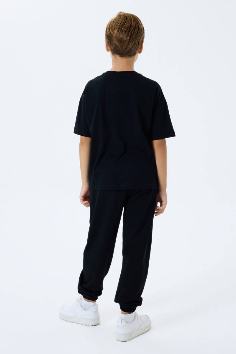 Rolypoly Erkek Çocuk Bisiklet Yaka Baskılı Yazlık Regular Fit Siyah Pijama Takımı RP3759-C-V2 - 4