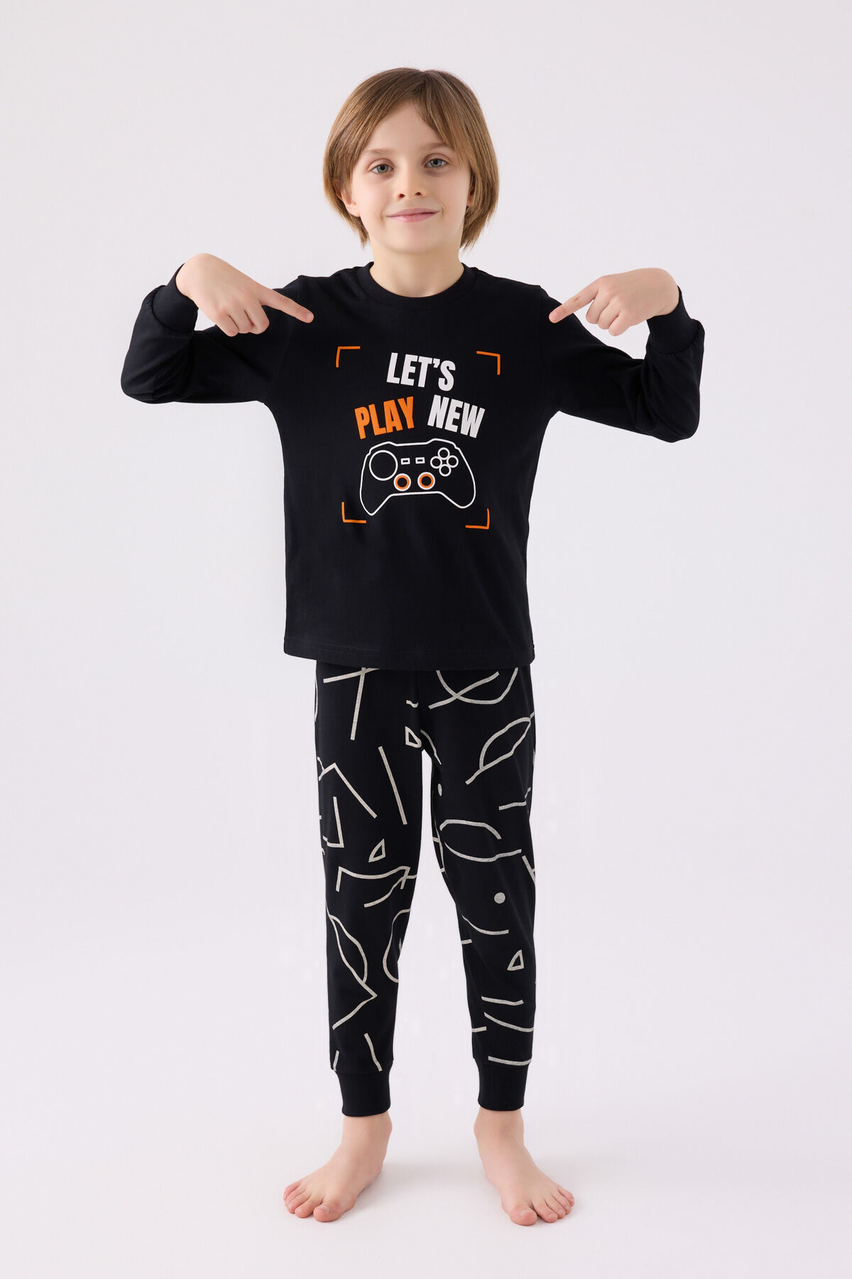 Rolypoly Erkek Çocuk Siyah Pijama Takımı
