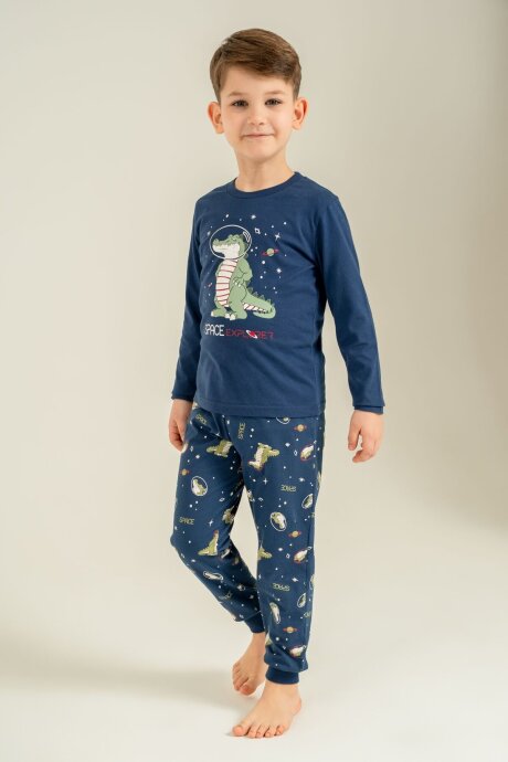 Rolypoly Erkek Çocuk Space Explorer Lacivert Uzun Kol Pijama Takım RP3862-C-V1 (1)