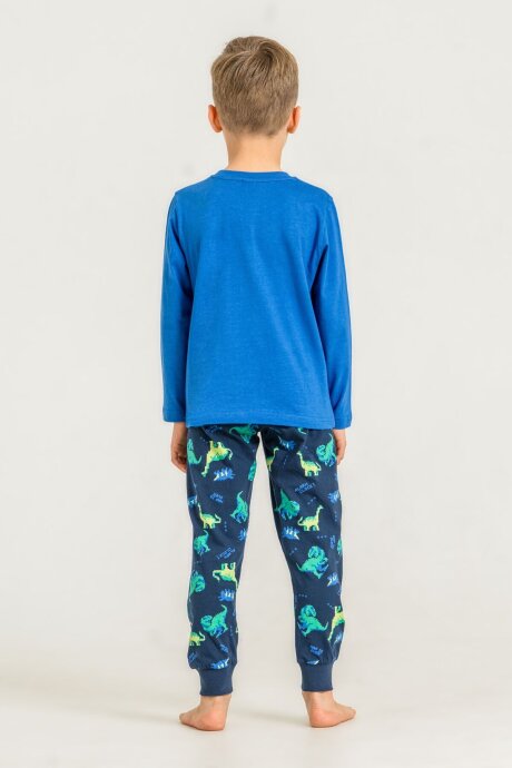 Rolypoly Erkek Çocuk %100 Pamuk Start The Game Mavi Uzun Kol Pijama Takım RP3860-C-V1 - 4
