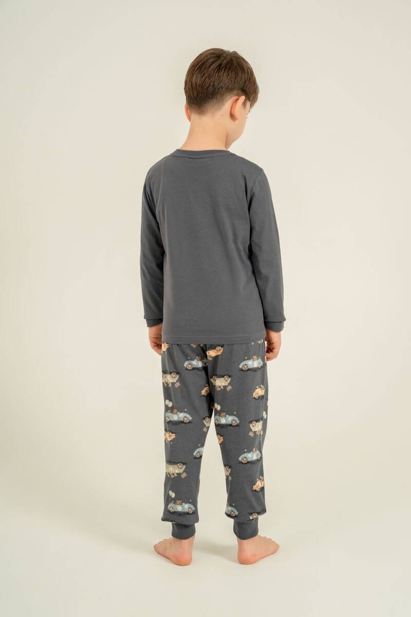 Rolypoly Erkek Çocuk %100 Pamuk The Best One Gri Uzun Kol Pijama Takım RP3874-C-V2 - 3