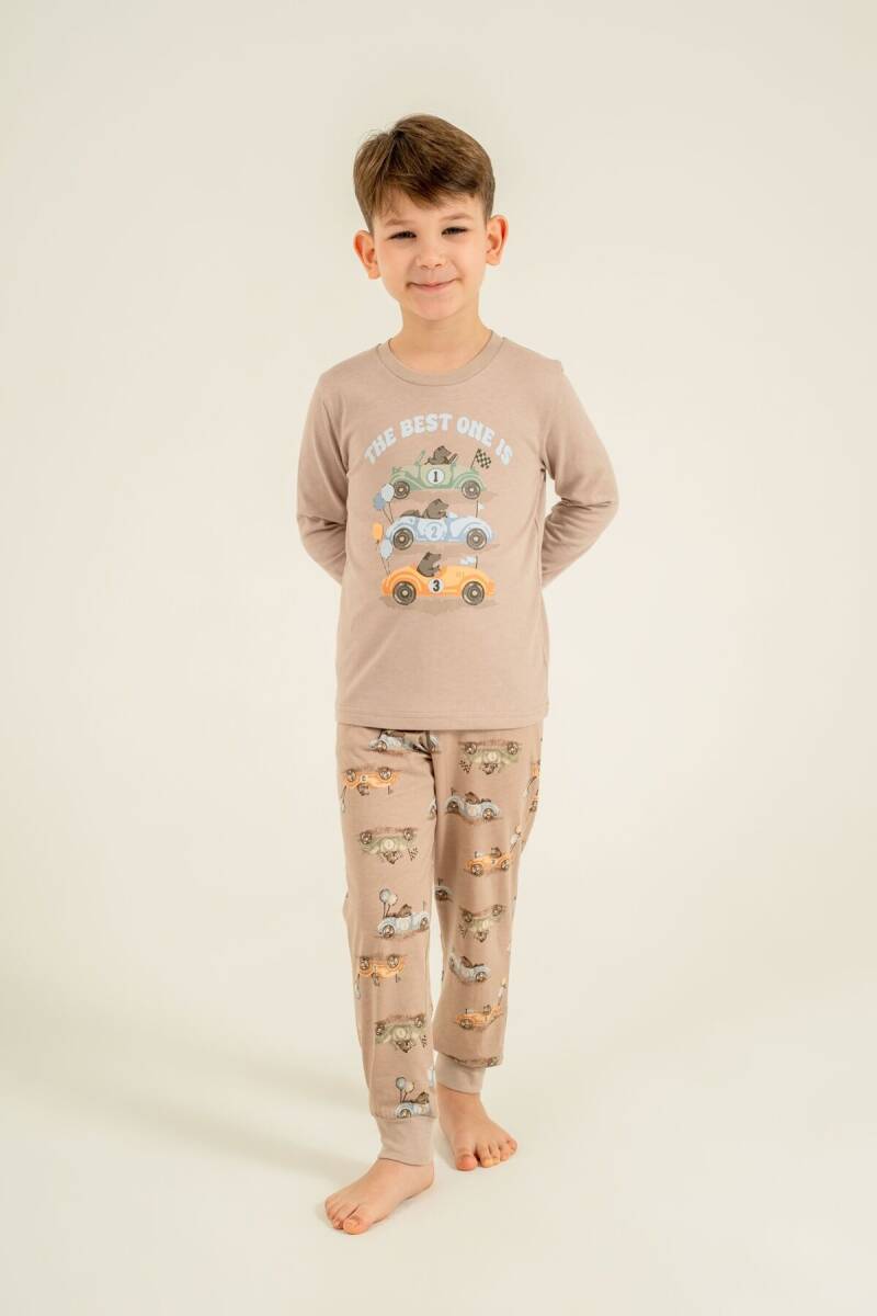 Rolypoly Erkek Çocuk %100 Pamuk The Best One Sarı Uzun Kol Pijama Takım RP3874-C-V1 - 5