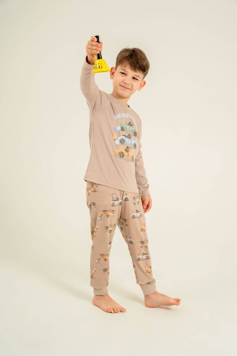 Rolypoly Erkek Çocuk %100 Pamuk The Best One Sarı Uzun Kol Pijama Takım RP3874-C-V1 - 6
