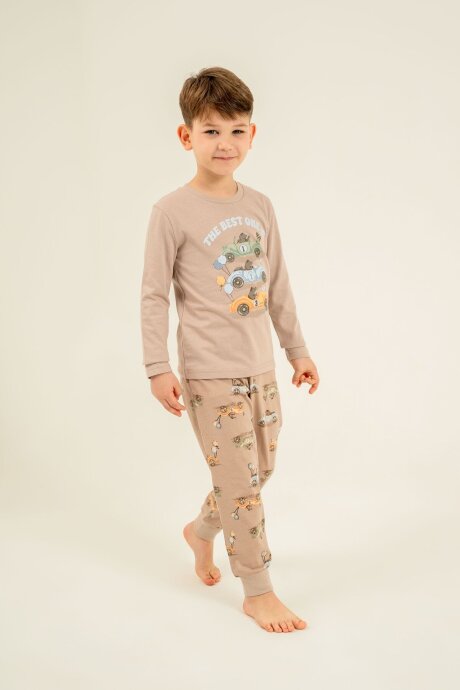 Rolypoly Erkek Çocuk %100 Pamuk The Best One Sarı Uzun Kol Pijama Takım RP3874-C-V1