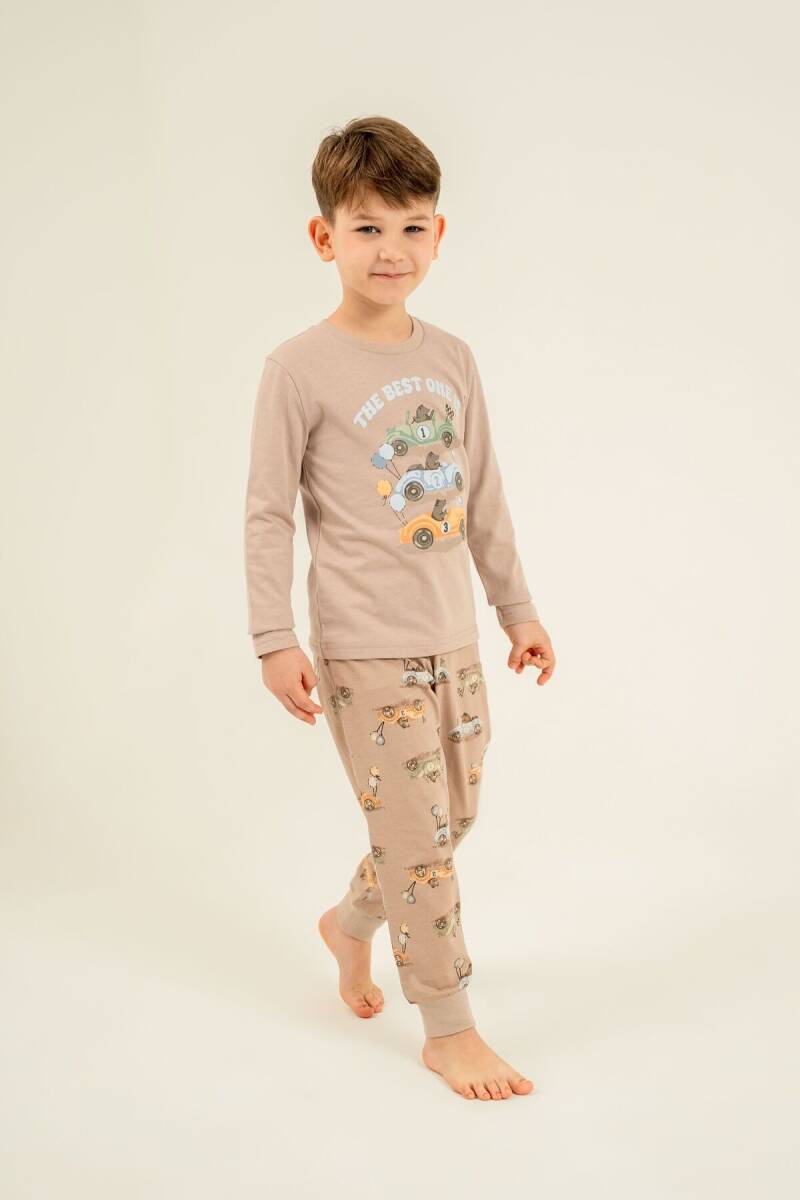 Rolypoly Erkek Çocuk %100 Pamuk The Best One Sarı Uzun Kol Pijama Takım RP3874-C-V1 - 1