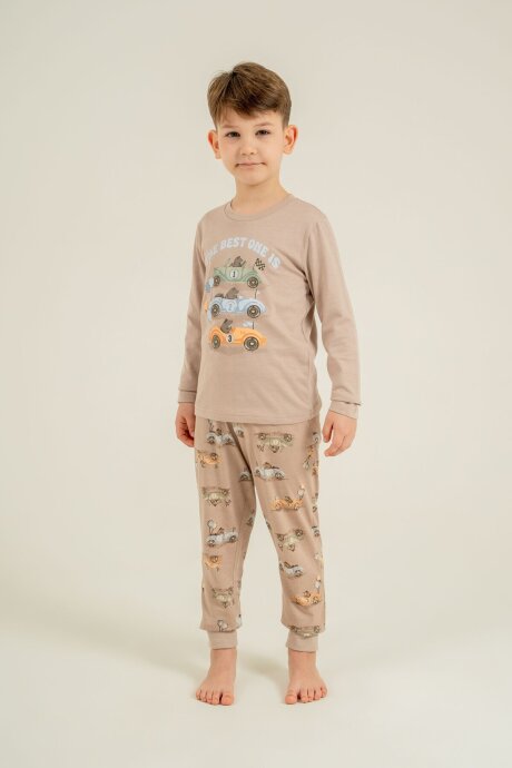 Rolypoly Erkek Çocuk %100 Pamuk The Best One Sarı Uzun Kol Pijama Takım RP3874-C-V1 (1)