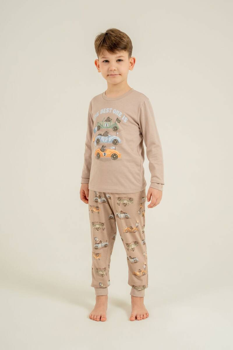 Rolypoly Erkek Çocuk %100 Pamuk The Best One Sarı Uzun Kol Pijama Takım RP3874-C-V1 - 2
