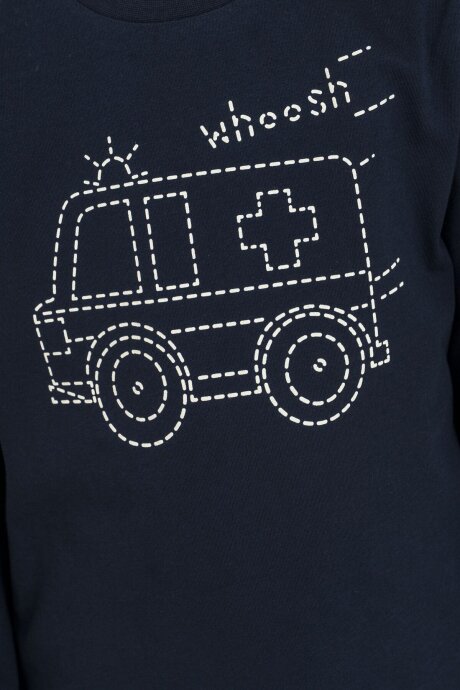 Rolypoly Erkek Çocuk %100 Pamuk Whoosh Ambulance Lacivert Uzun Kol Pijama Takım RP3871-C-V2 - 3