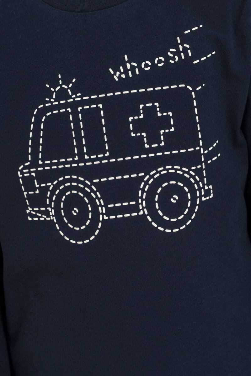 Rolypoly Erkek Çocuk %100 Pamuk Whoosh Ambulance Lacivert Uzun Kol Pijama Takım RP3871-C-V2 - 3