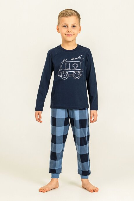 Rolypoly Erkek Çocuk %100 Pamuk Whoosh Ambulance Lacivert Uzun Kol Pijama Takım RP3871-C-V2 - 6
