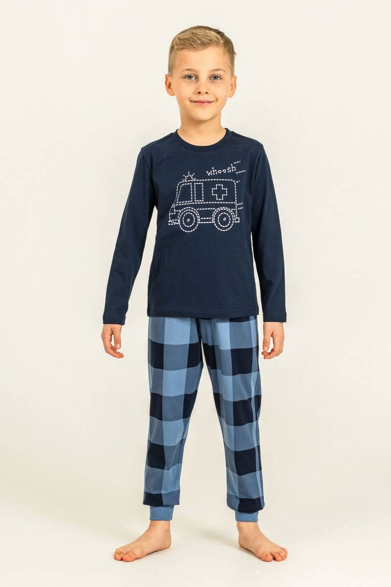 Rolypoly Erkek Çocuk %100 Pamuk Whoosh Ambulance Lacivert Uzun Kol Pijama Takım RP3871-C-V2 - 6