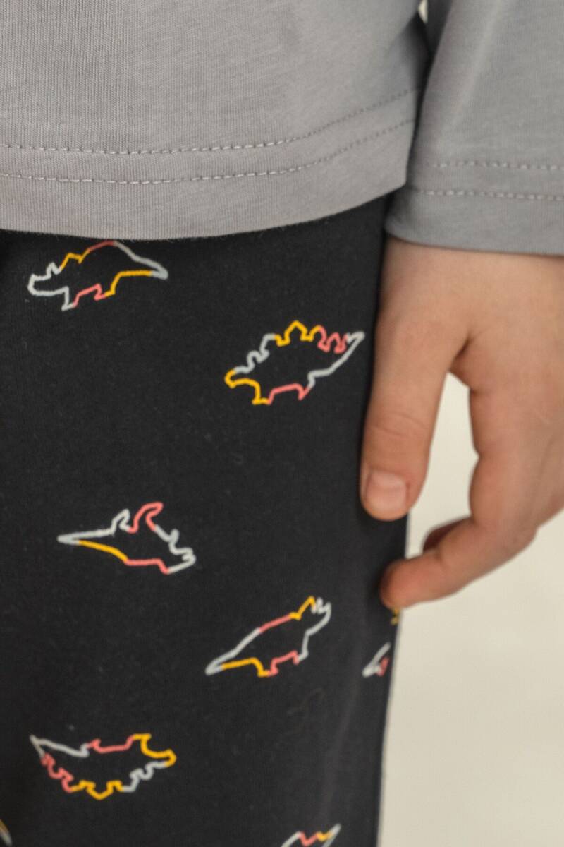 Rolypoly Erkek Çocuk %100 Pamuk Wildlife Gri Uzun Kol Pijama Takım RP3866-C-V2 - 6