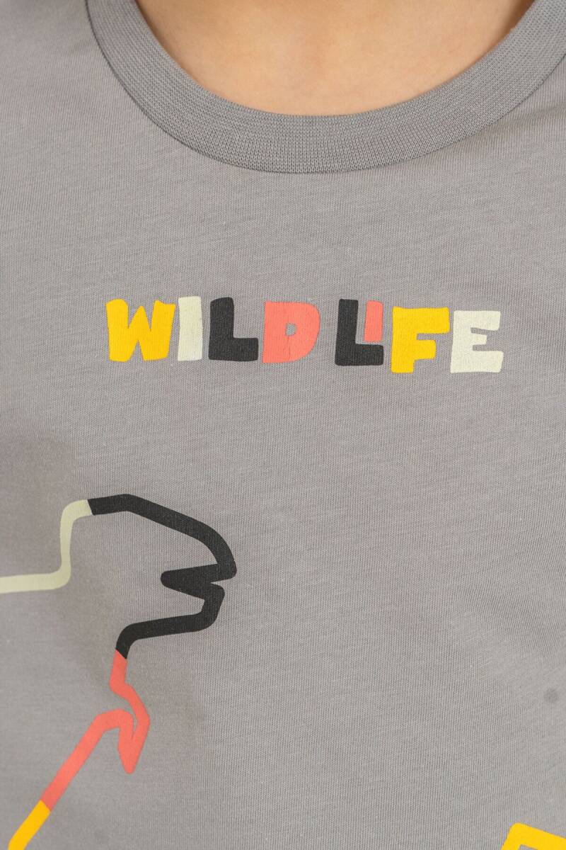 Rolypoly Erkek Çocuk %100 Pamuk Wildlife Gri Uzun Kol Pijama Takım RP3866-C-V2 - 3