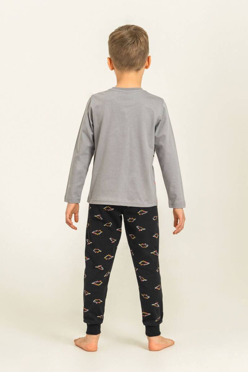 Rolypoly Erkek Çocuk %100 Pamuk Wildlife Gri Uzun Kol Pijama Takım RP3866-C-V2 - 4