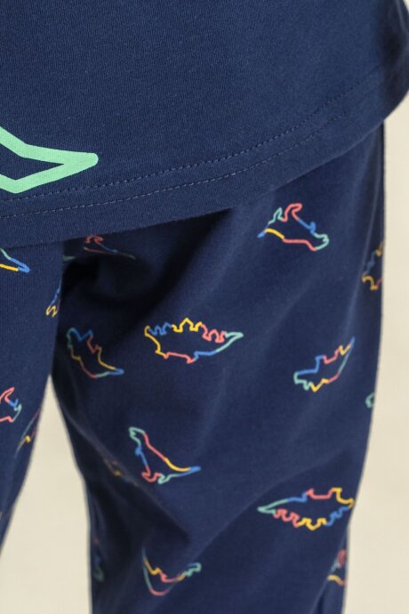 Rolypoly Erkek Çocuk %100 Pamuk Wildlife Lacivert Uzun Kol Pijama Takım RP3866-C-V1 - 5