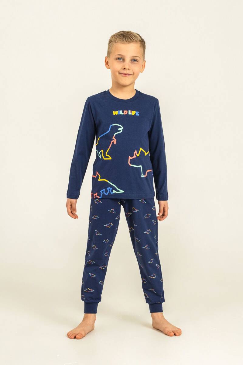 Rolypoly Erkek Çocuk %100 Pamuk Wildlife Lacivert Uzun Kol Pijama Takım RP3866-C-V1 - 7