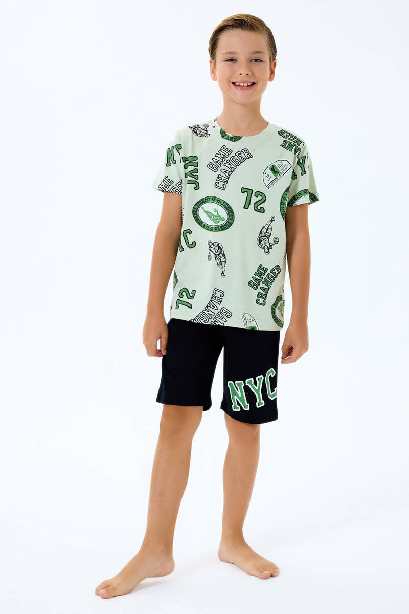 Rolypoly Erkek Çocuk Yeşil Bermuda Takım