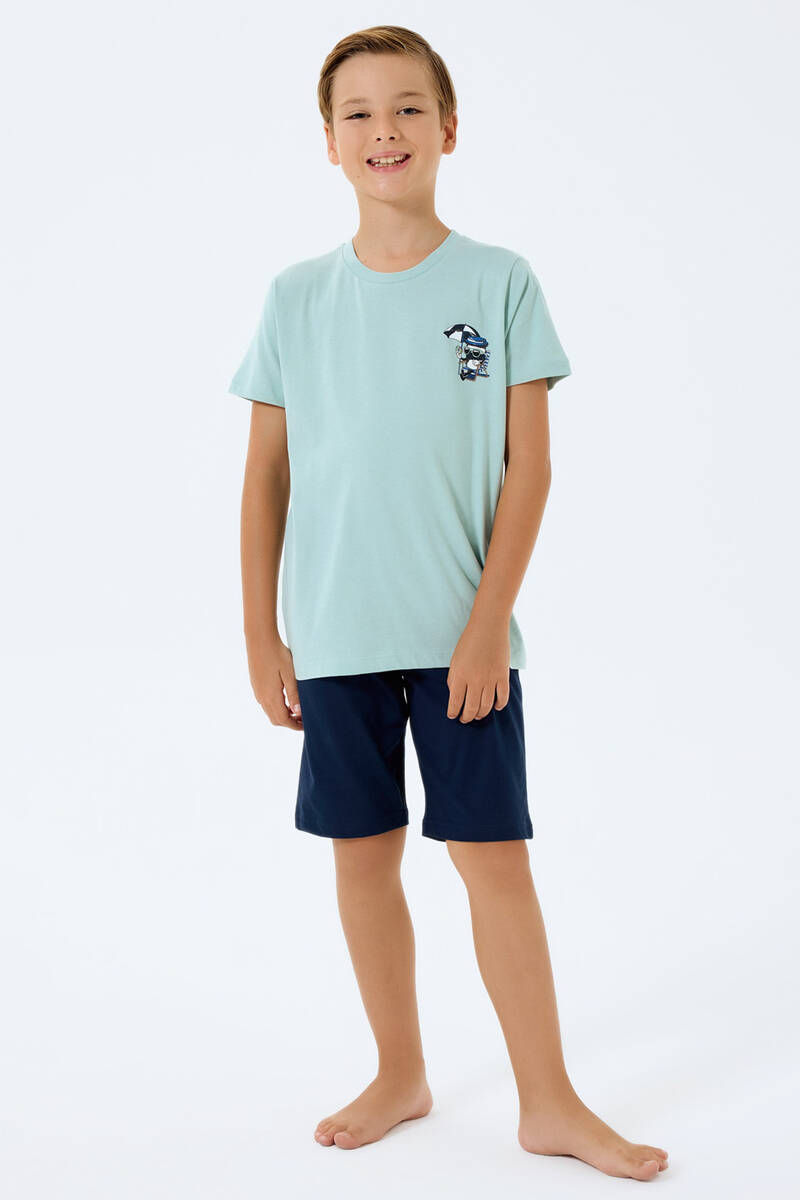 Rolypoly Erkek Çocuk Yeşil Bermuda Takım