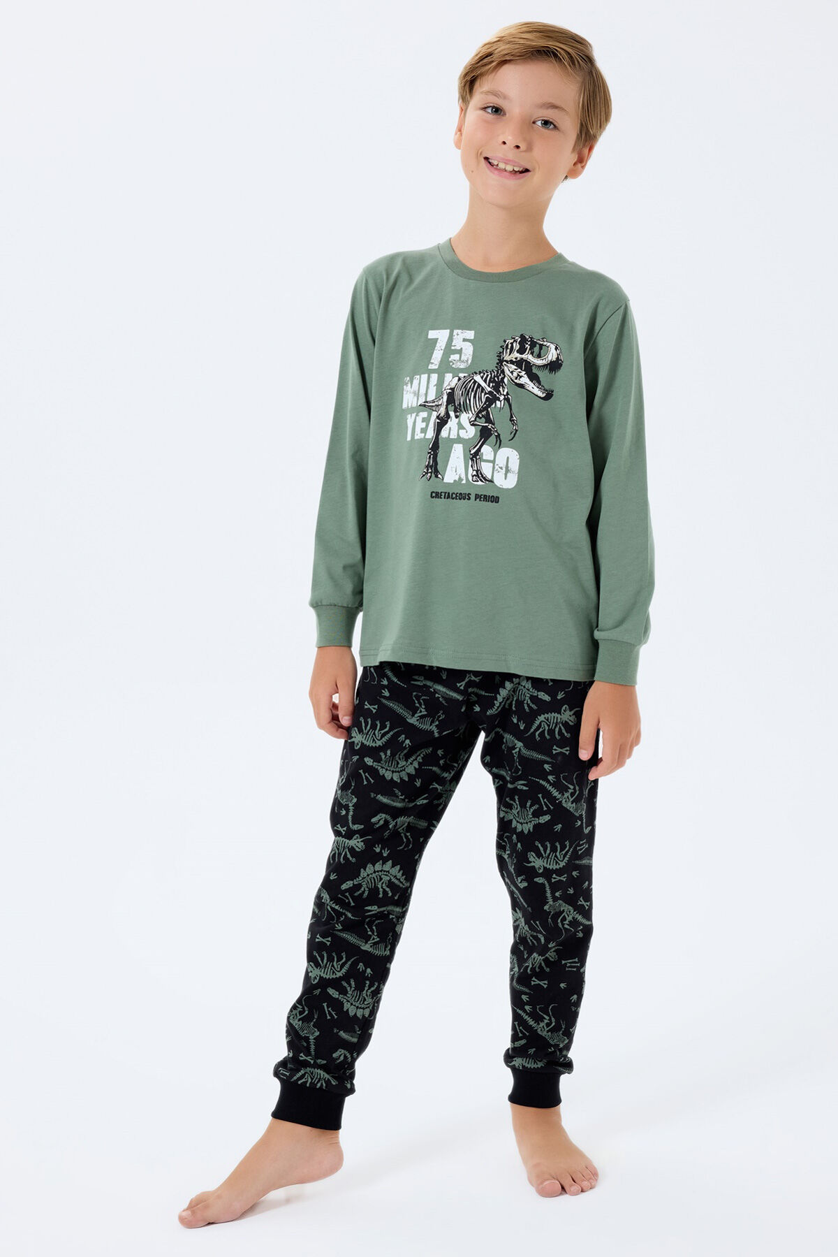 Rolypoly Erkek Çocuk Yeşil Pijama Takım