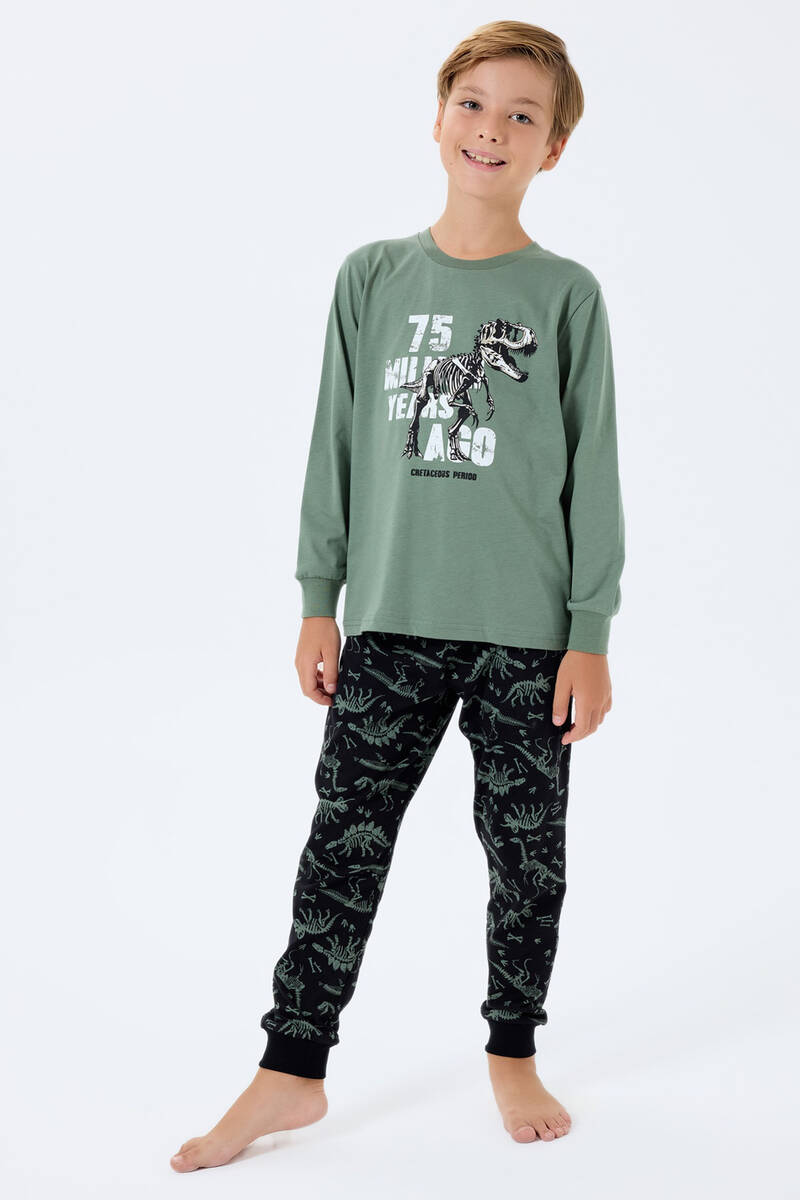 Rolypoly Erkek Çocuk Yeşil Pijama Takım