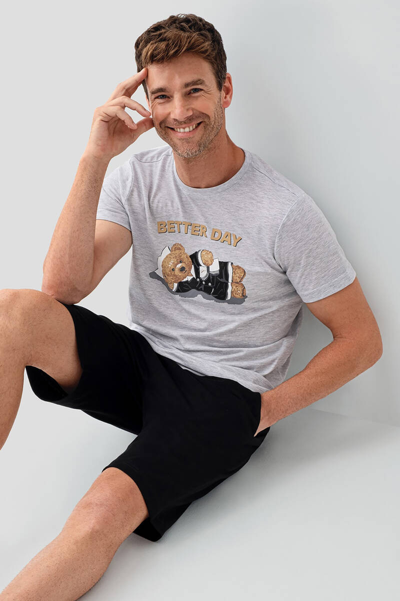 Rolypoly Erkek Gri Bermuda Takım