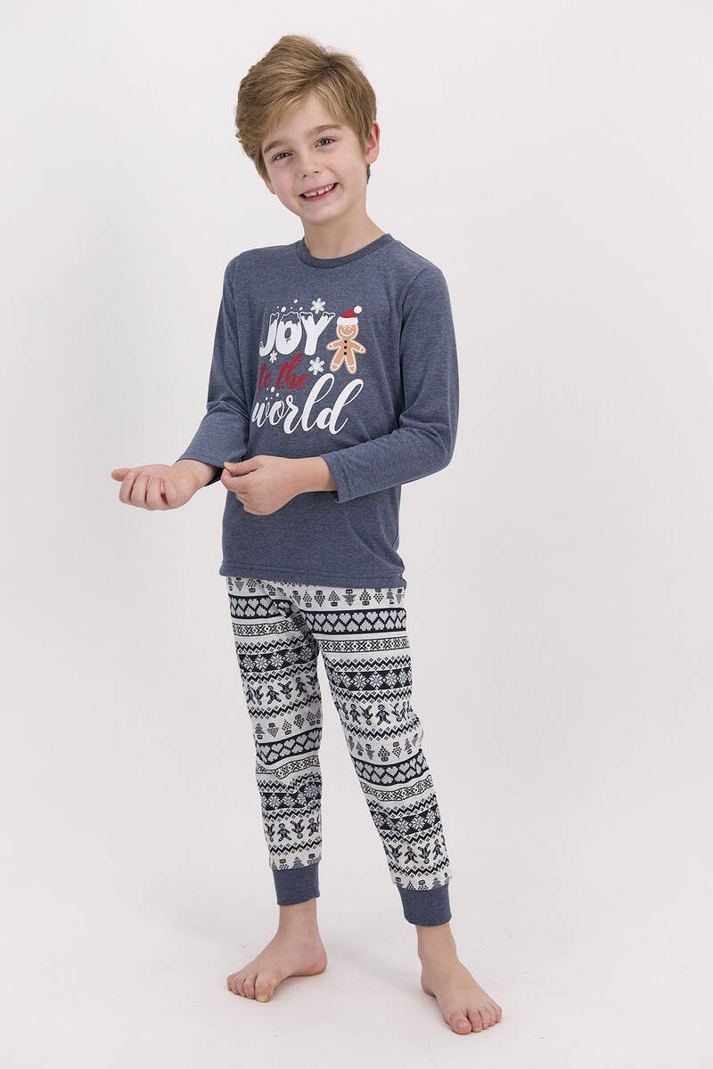 RolyPoly - RolyPoly Joy To The World Lacimelanj Erkek Çocuk Pijama Takımı