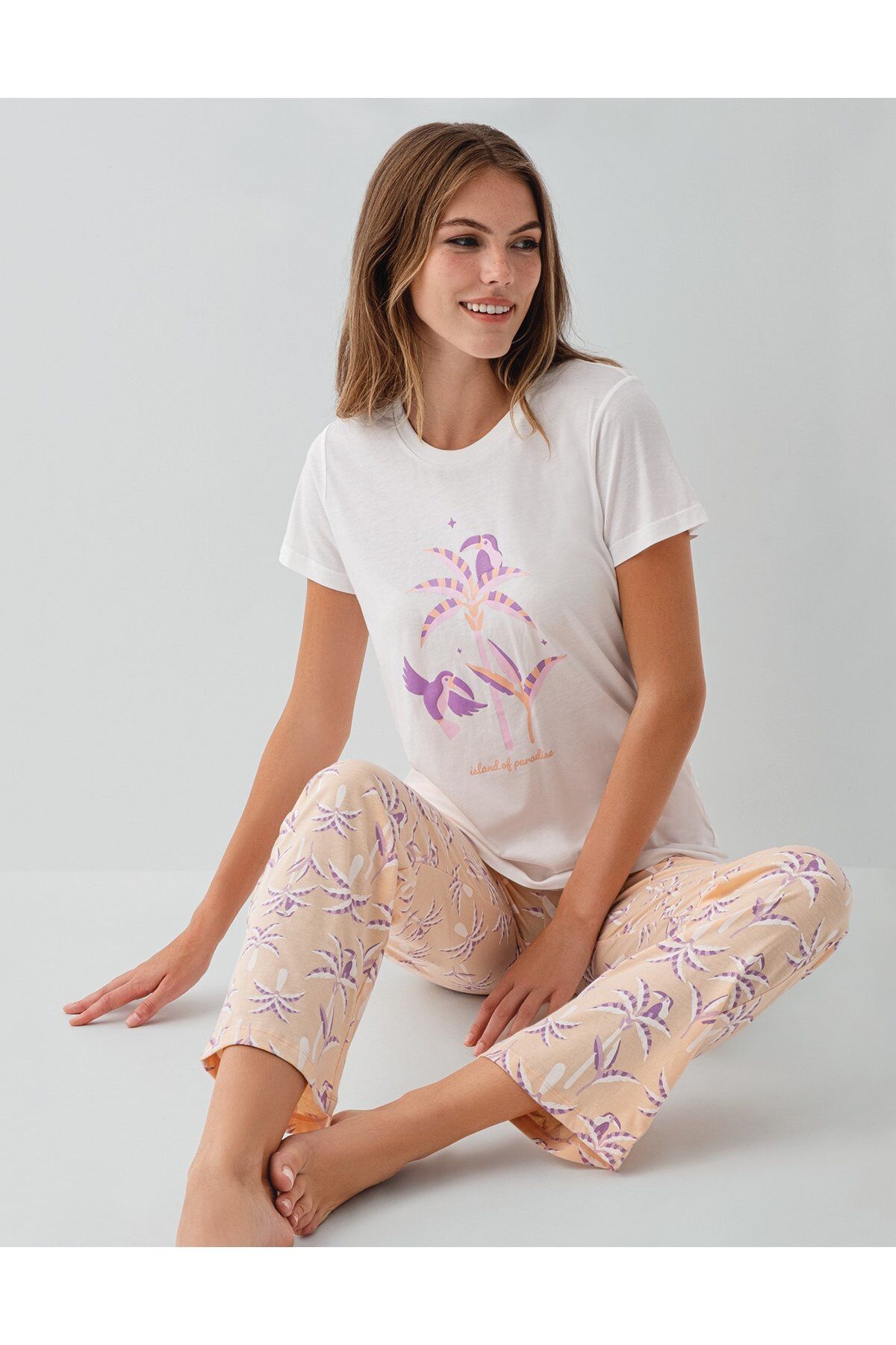 Rolypoly Kadın Beyaz Pijama Takım