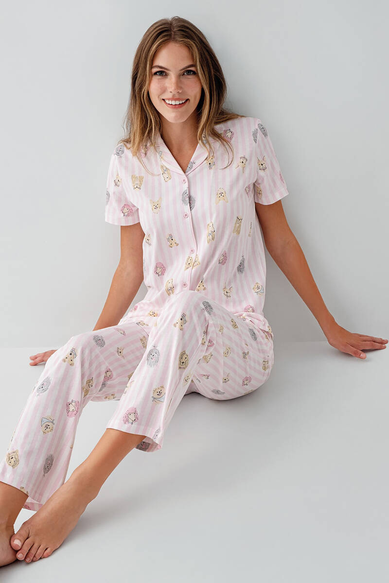 Rolypoly Kadın Pembe Gömlek Pijama