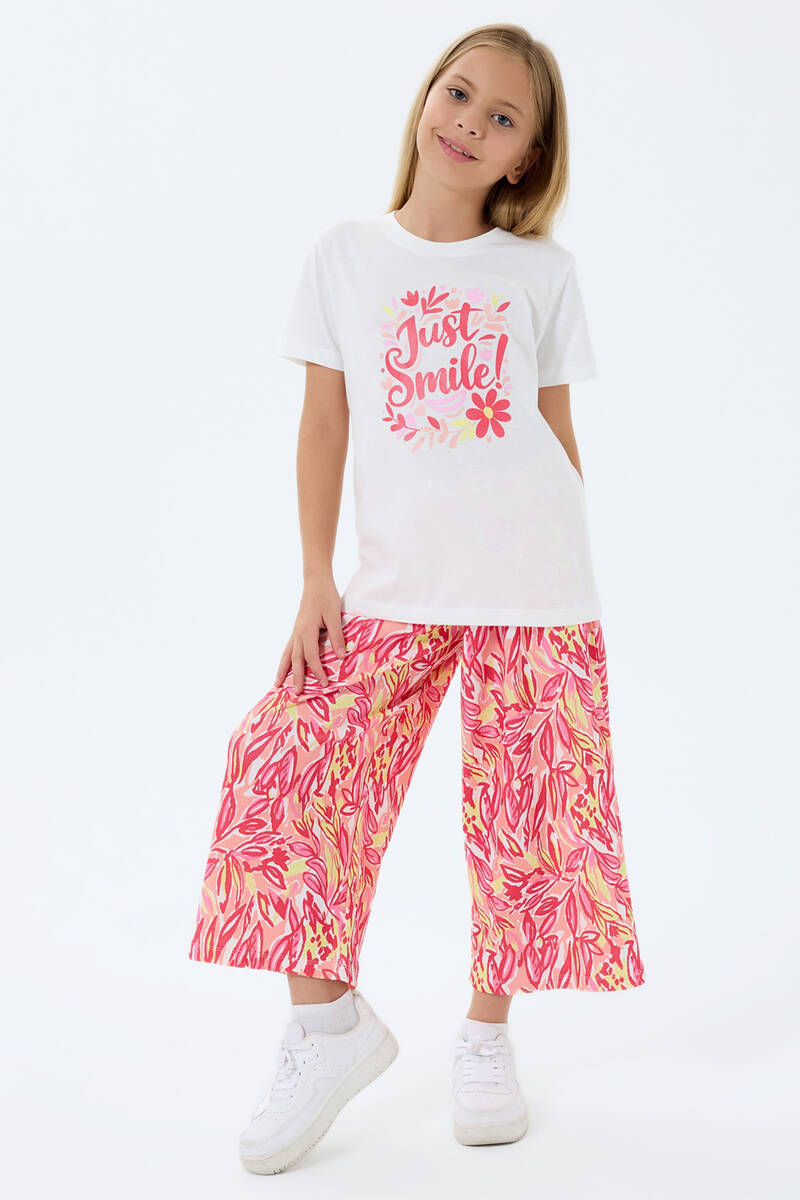 Rolypoly Kız Çocuk Beyaz Kapri Takım