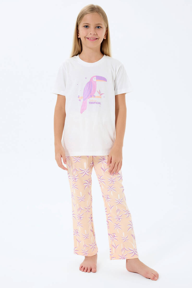 Rolypoly Kız Çocuk Beyaz Pijama Takım