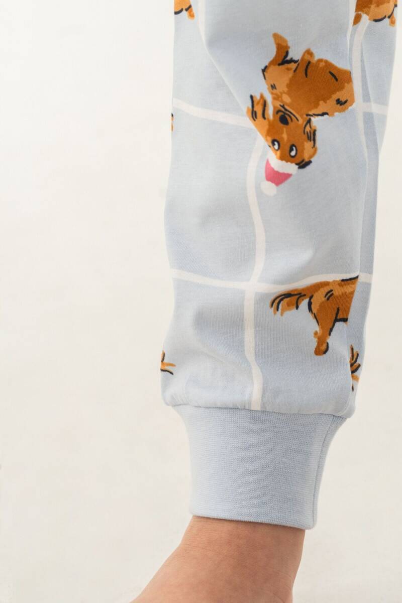 Rolypoly Kız Çocuk %100 Pamuk Cute Puppy Mavi Gömlek Pijama Takımı RP3908-C-V2 - 5