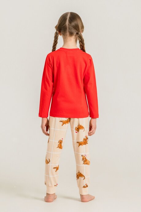 Rolypoly Kız Çocuk %100 Pamuk Forever Friends Kırmızı Uzun Kol Pijama Takım RP3907-C-V1 - 4