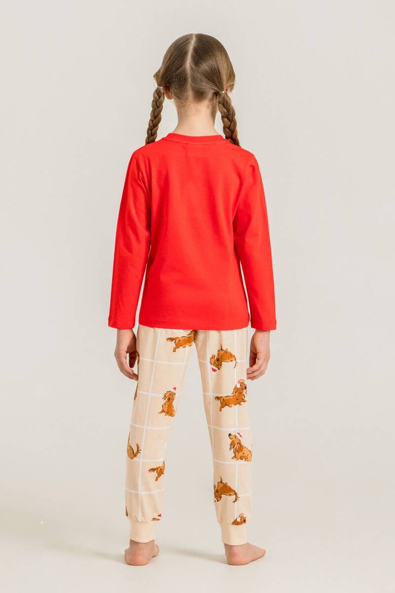 Rolypoly Kız Çocuk %100 Pamuk Forever Friends Kırmızı Uzun Kol Pijama Takım RP3907-C-V1 - 4