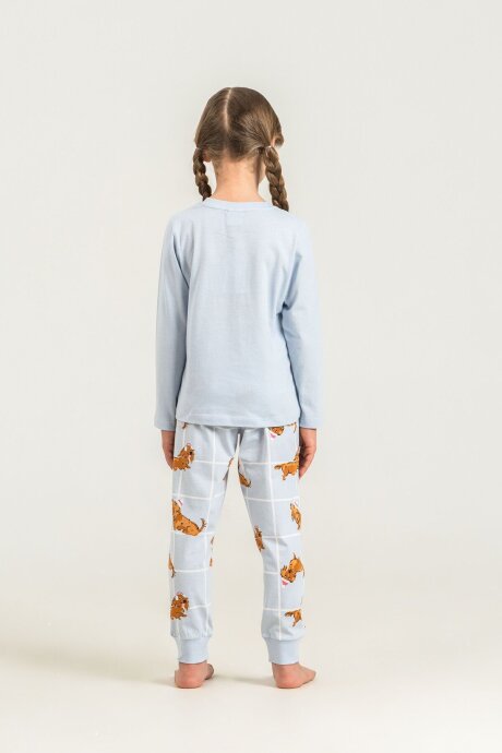 Rolypoly Kız Çocuk %100 Pamuk Forever Friends Mavi Uzun Kol Pijama Takım RP3907-C-V2 - 4