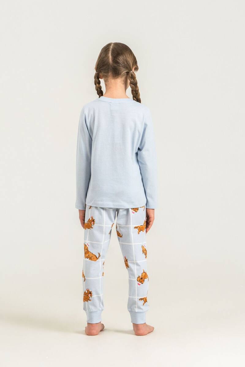 Rolypoly Kız Çocuk %100 Pamuk Forever Friends Mavi Uzun Kol Pijama Takım RP3907-C-V2 - 4