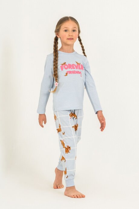 Rolypoly Kız Çocuk %100 Pamuk Forever Friends Mavi Uzun Kol Pijama Takım RP3907-C-V2 (1)