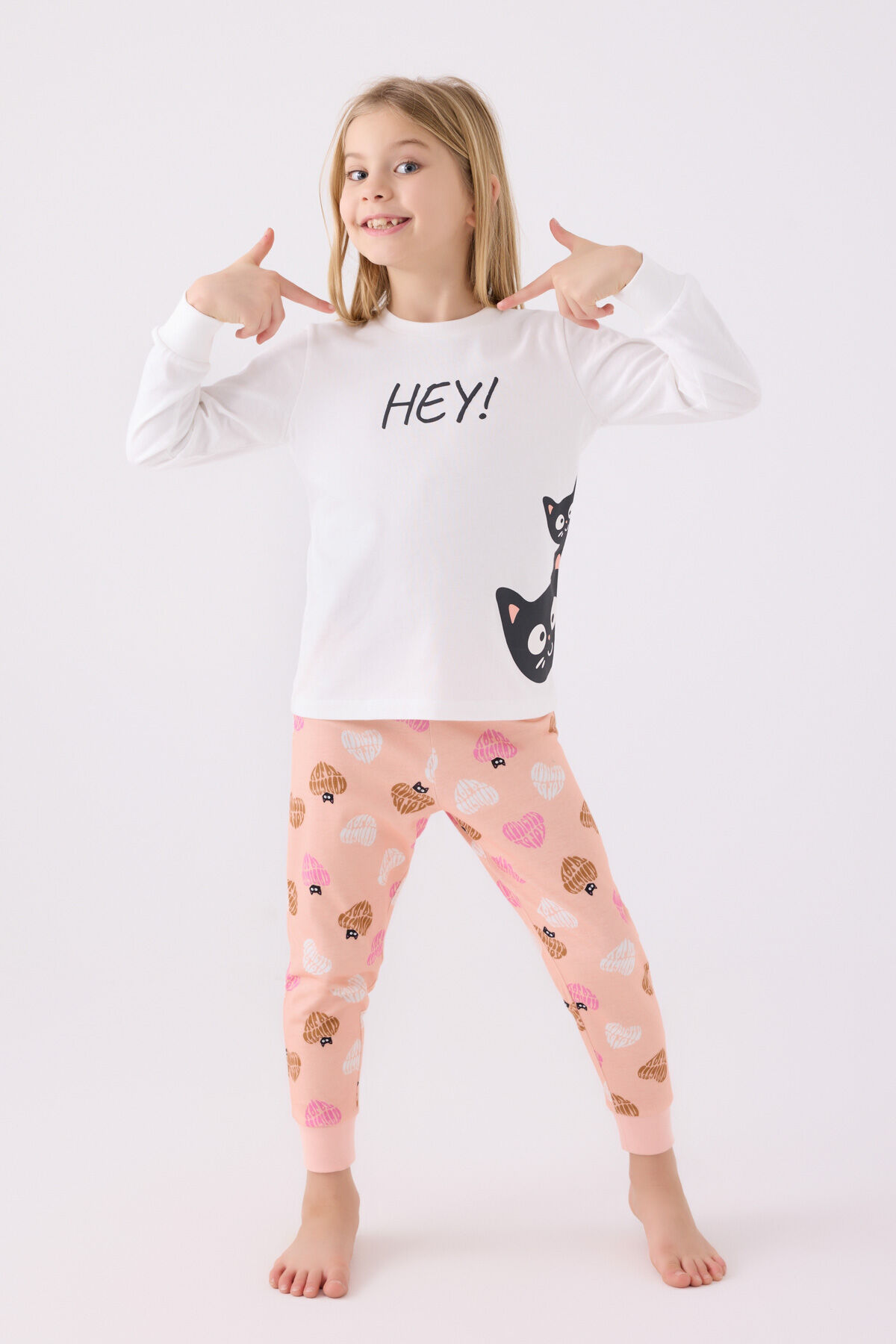 Rolypoly Kız Çocuk Beyaz Pijama Takımı
