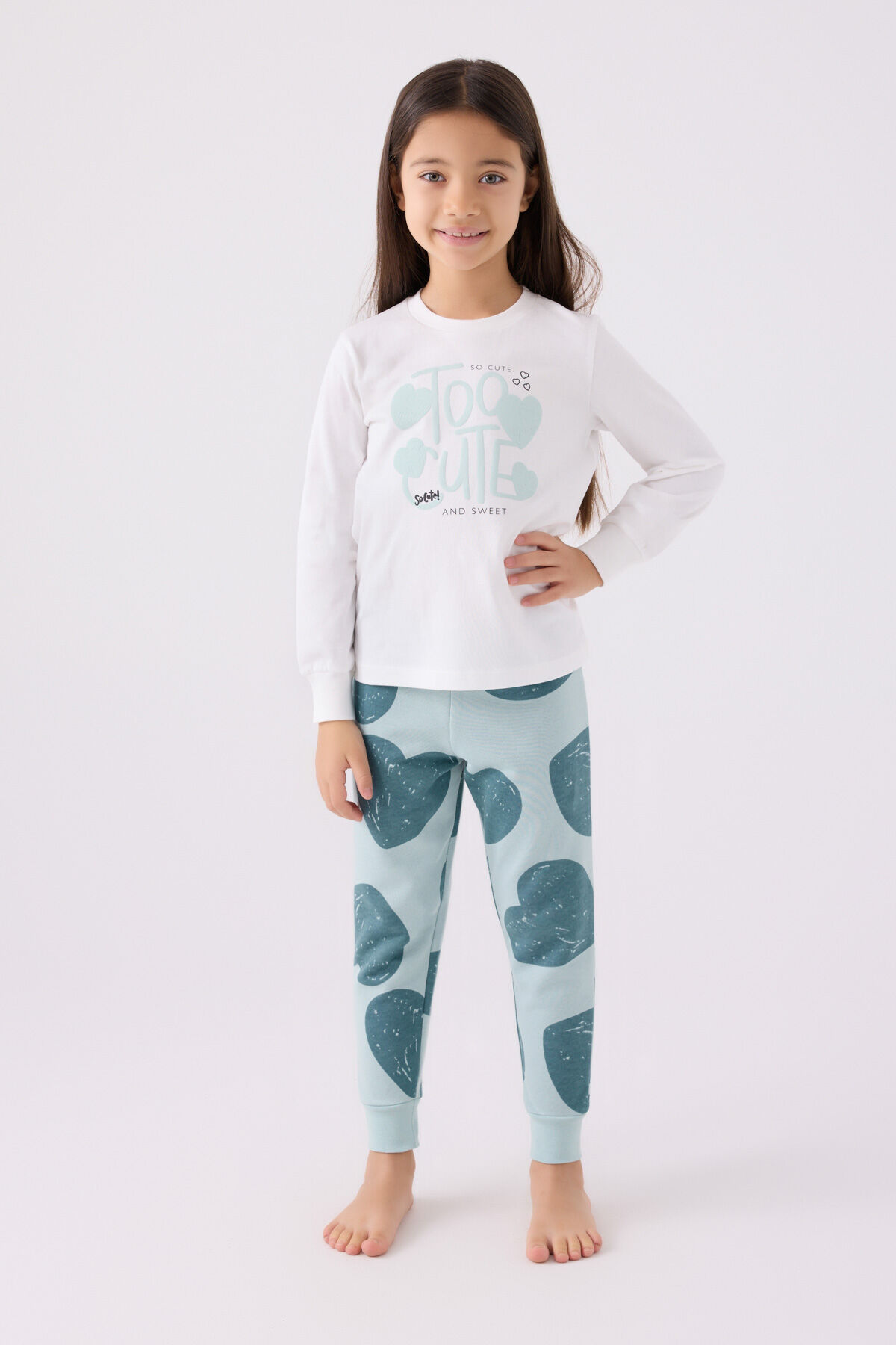 Rolypoly Kız Çocuk Mavi Pijama Takımı