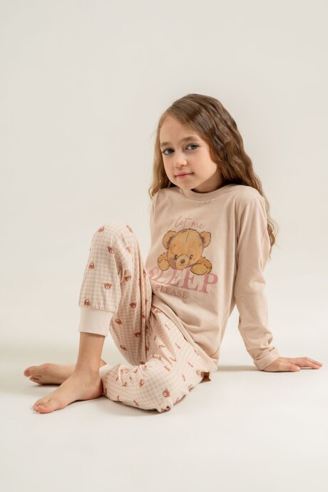 Rolypoly Kız Çocuk Let Me Sleep Please Pembe Uzun Kol Pijama Takım RP3915-C-V1 (1)