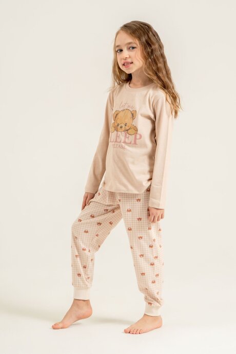 Rolypoly Kız Çocuk %100 Pamuk Let Me Sleep Please Pembe Uzun Kol Pijama Takım RP3915-C-V1 - 6