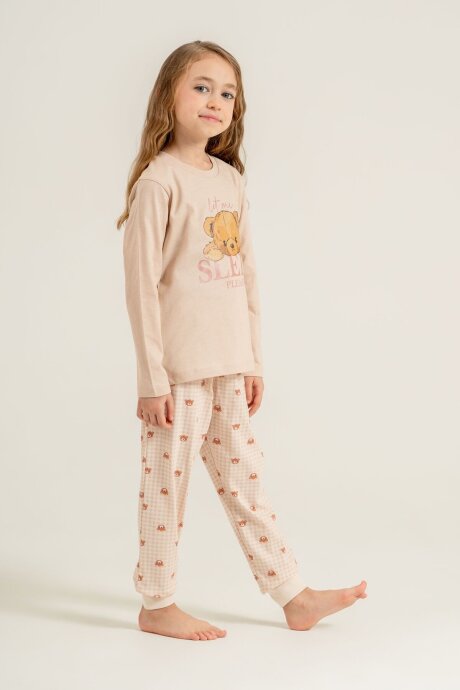 Rolypoly Kız Çocuk %100 Pamuk Let Me Sleep Please Pembe Uzun Kol Pijama Takım RP3915-C-V1 - 7