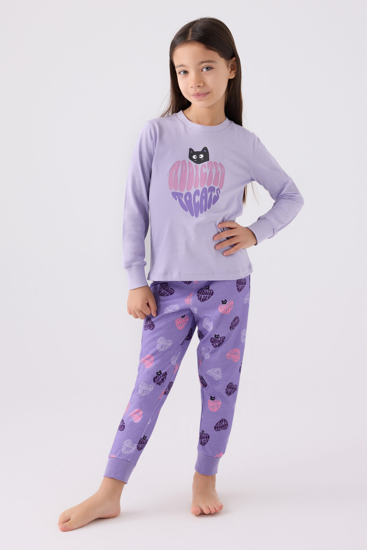 Rolypoly Kız Çocuk Mor Pijama Takımı