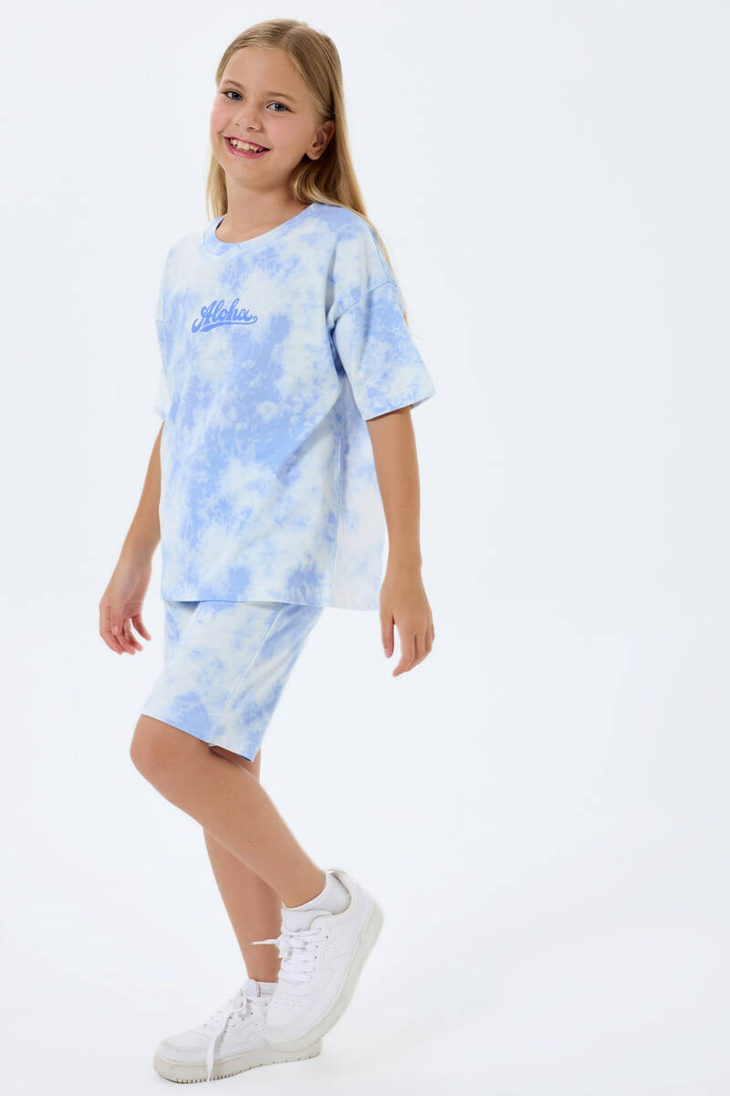 Rolypoly Kız Çocuk Mavi Bermuda Takım