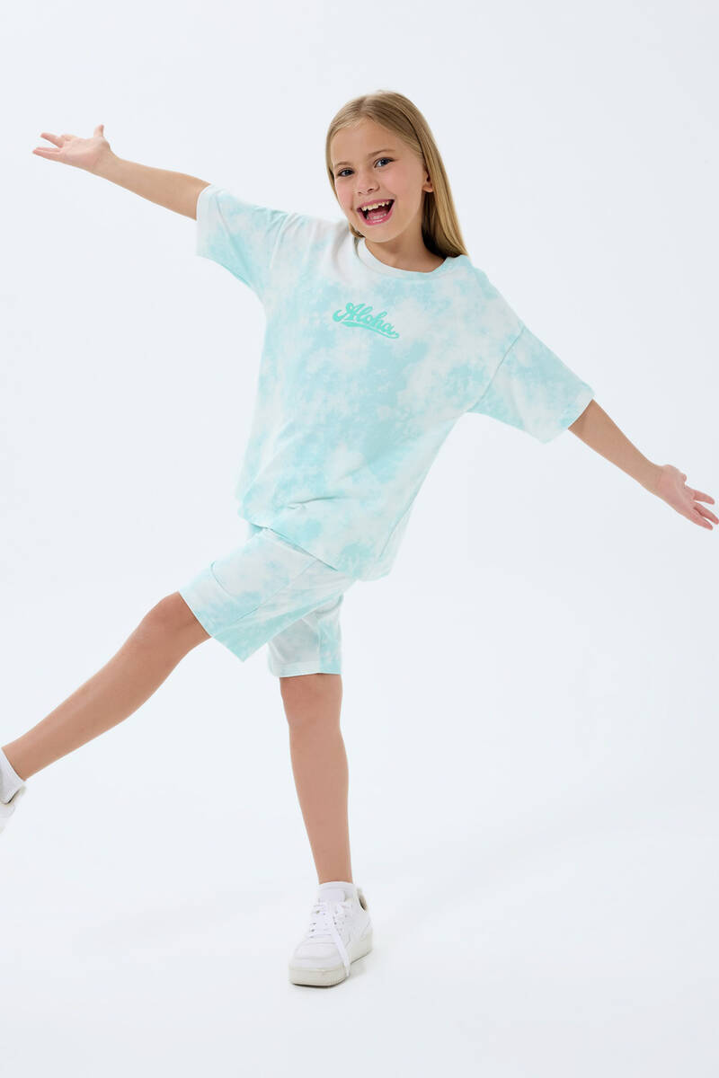 Rolypoly Kız Çocuk Mavi Bermuda Takım