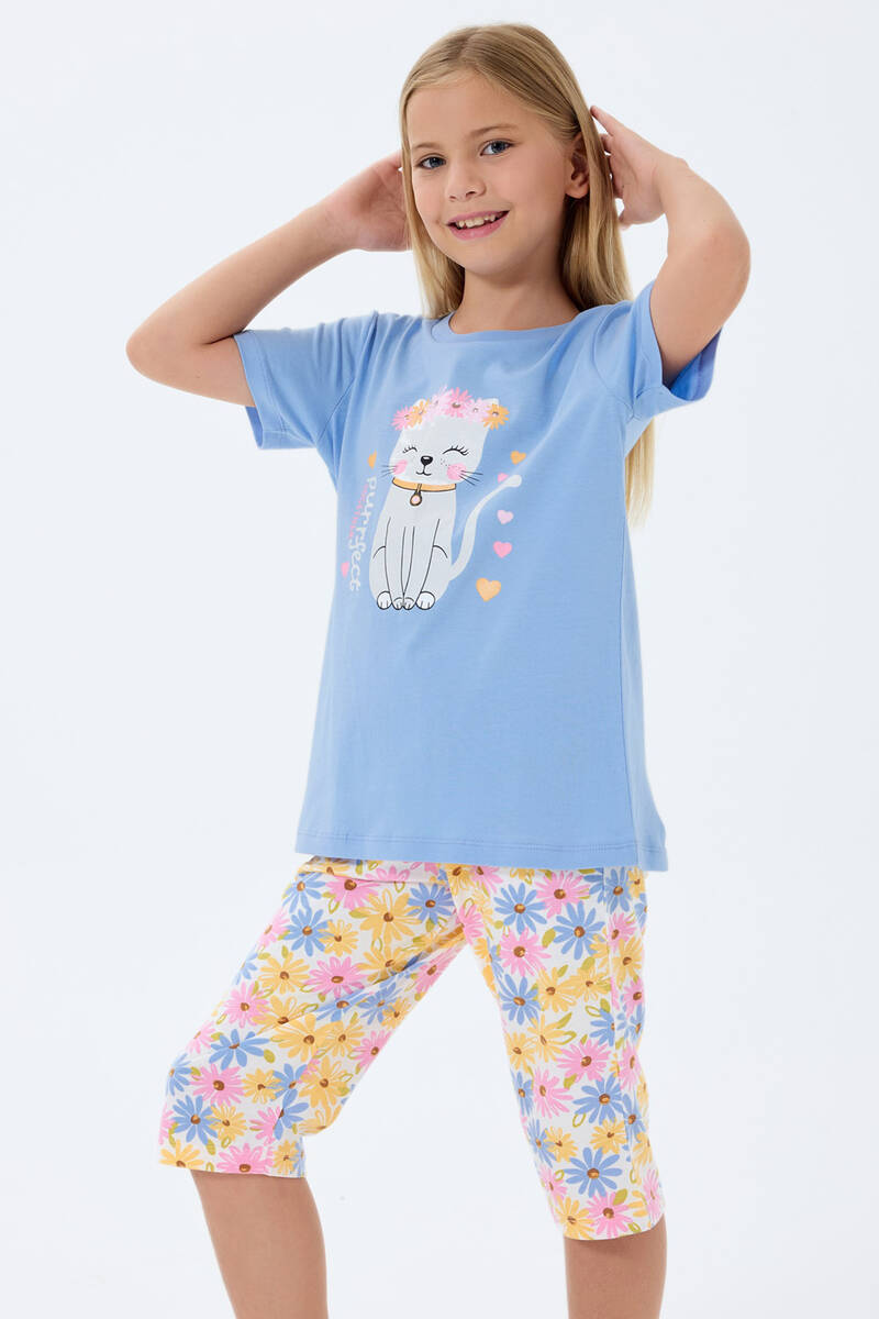 Rolypoly Kız Çocuk Mavi Kapri Takım