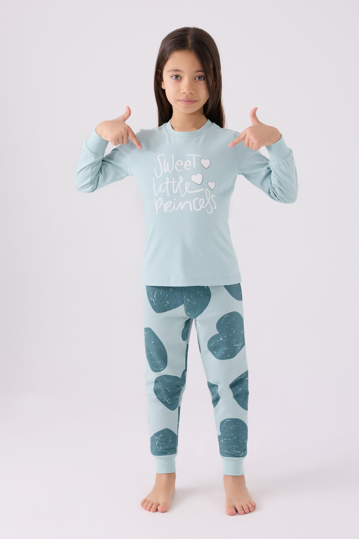 Rolypoly Kız Çocuk Mavi Pijama Takımı
