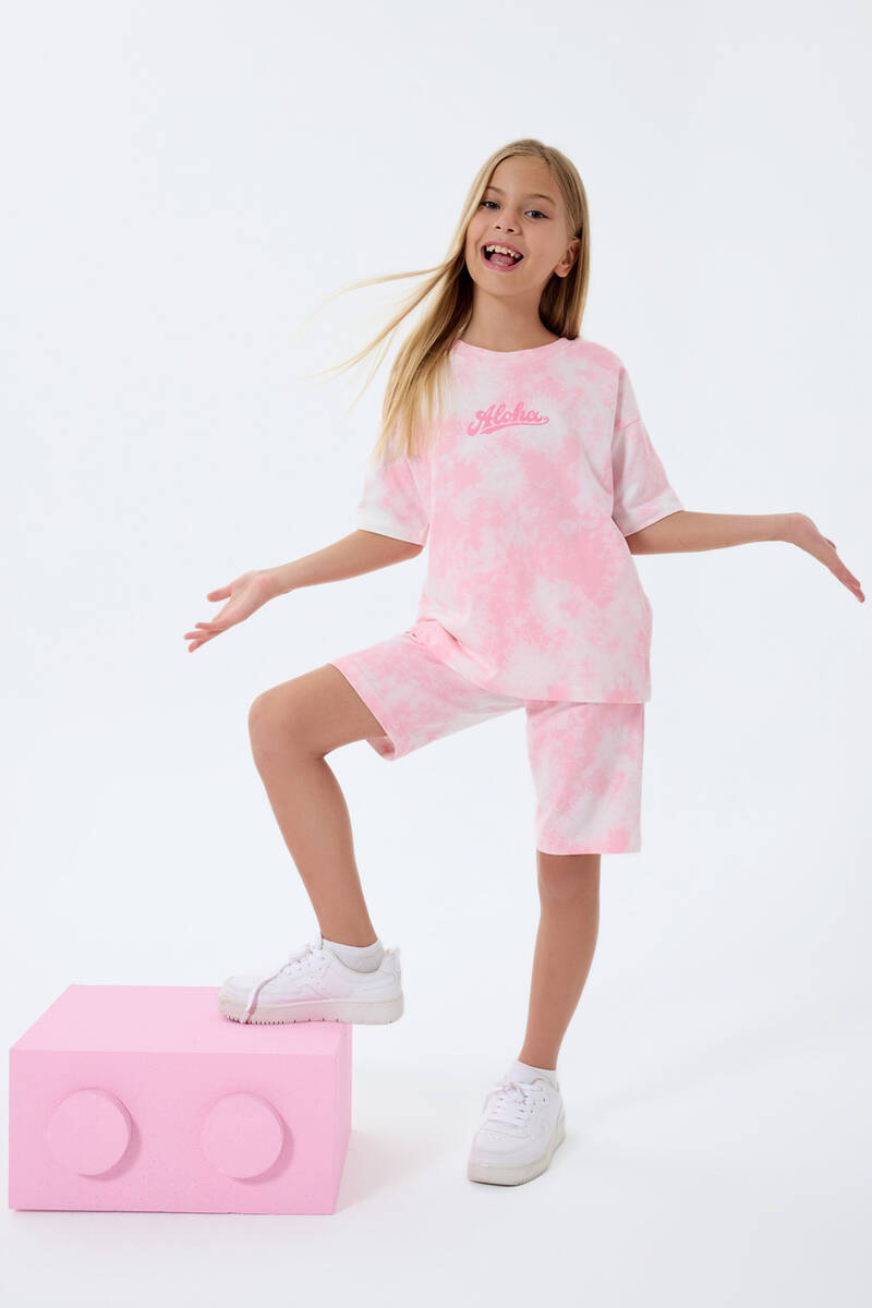 Rolypoly Kız Çocuk Pembe Bermuda Takım