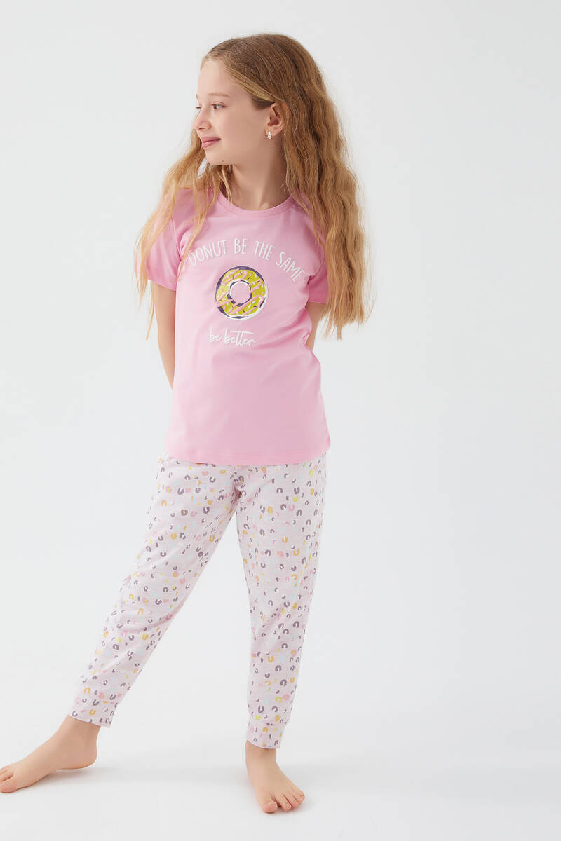 Rolypoly Kız Çocuk Pembe Kısa Kol Pijama Takım Rolypoly Kız Çocuk Pembe Kısa Kol Pijama Takım