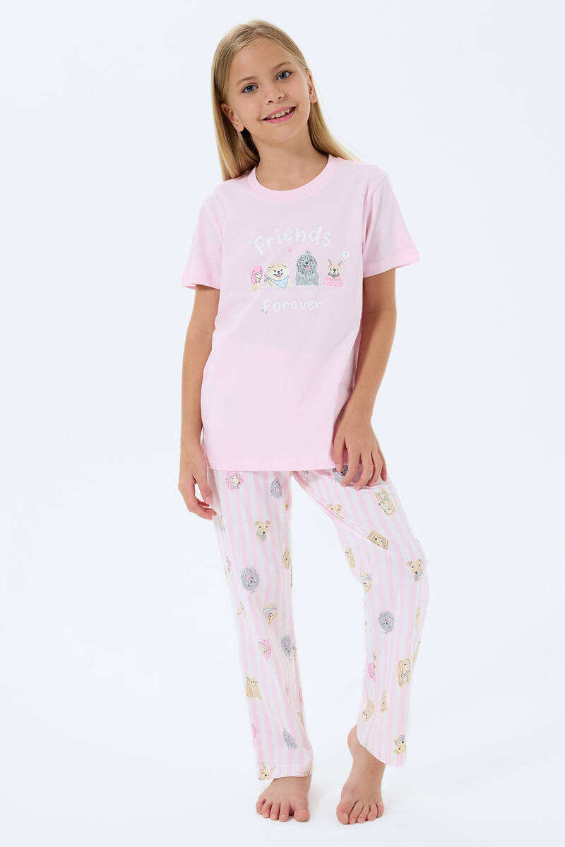 Rolypoly Kız Çocuk Pembe Pijama Takım