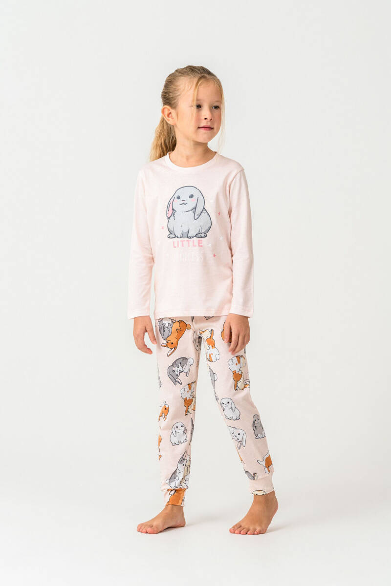 Rolypoly Kız Çocuk Bisiklet Yaka Baskılı Yazlık Relaxed Fit Pembe Pijama Takımı RP3775-C-V2 - 2